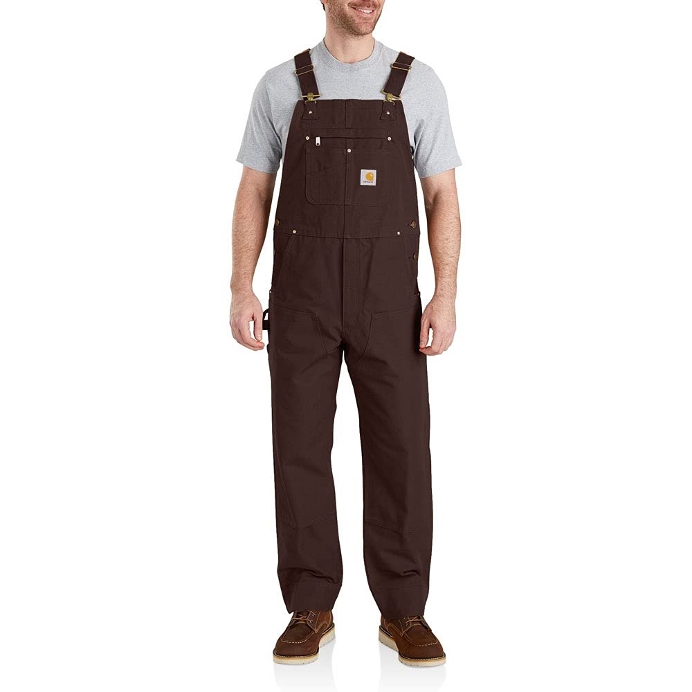 Carhartt Men'sRelaxed Fit Duck Bib Overall Dark Brown,L34-W38